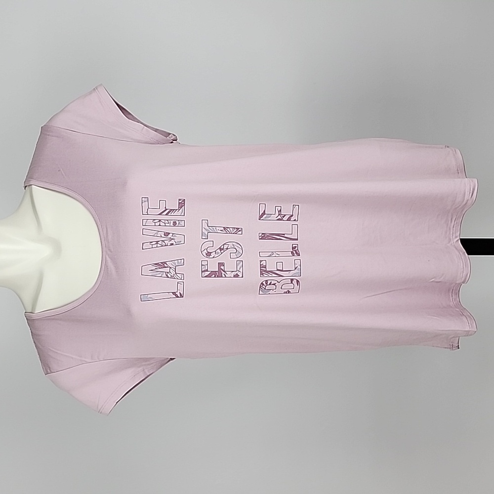 La Vie en Rose Women's Super Soft Lounge Night Tee Shirt Stretch Size M